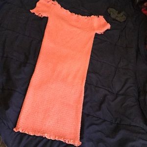 Salmon ruffled dress